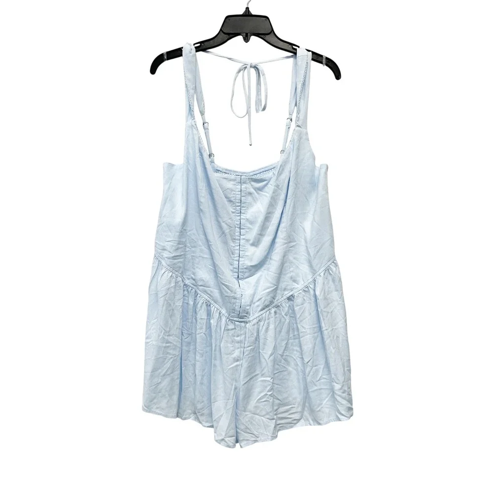 Wild Fable Women's Light Blue Smocked Back Sleeveless Romper Size XXL - Picture 2 of 6